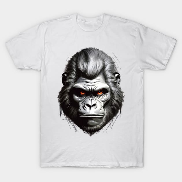 Primal Fury: Eye of the Enraged Gorilla! T-Shirt by Artified Studio